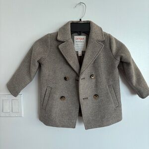 Cat & Jack Gray Wool Blend Pea Coat Timeless Design